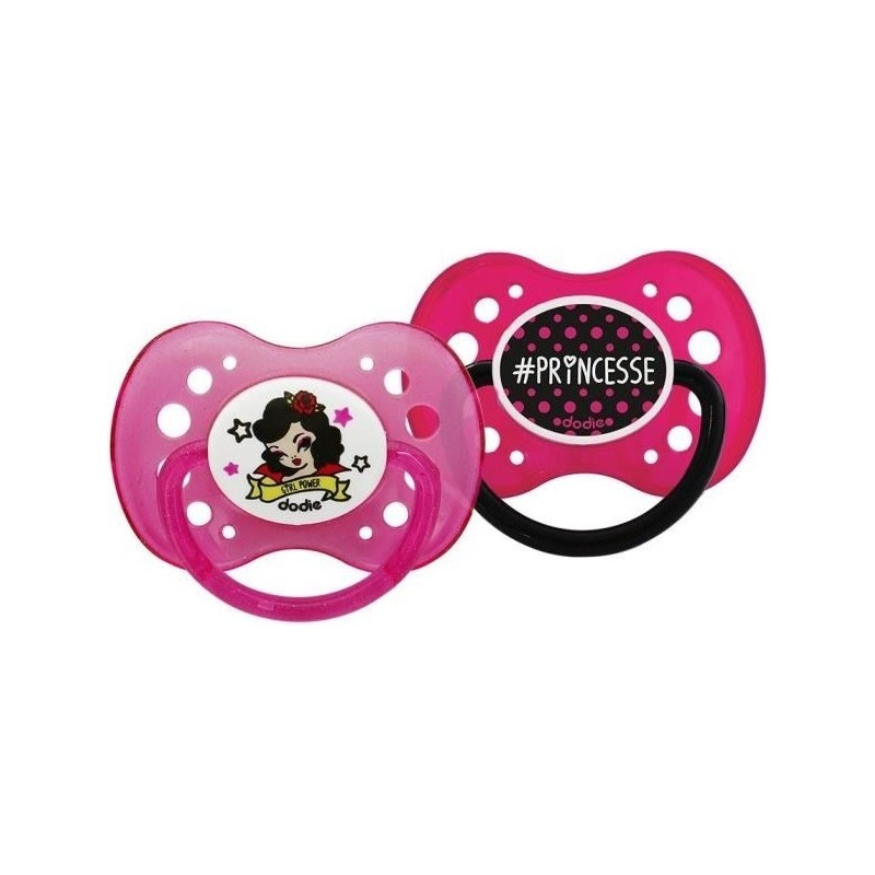 Dodie Sucette Anatomique Silicone + 18 mois Fille x 2