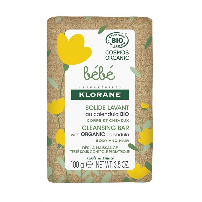 Klorane Bébé Savon Lavant Bio Corps et Cheveux 100g