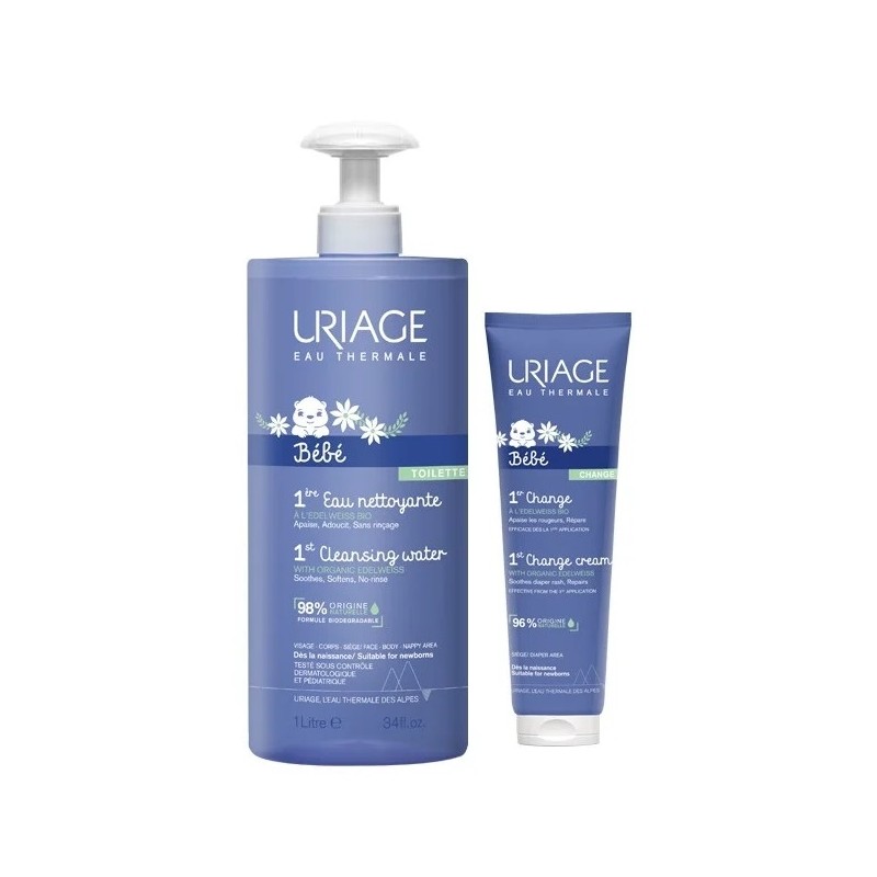 Uriage Bébé 1ère Eau Nettoyante 1L + 1er Change 100ml