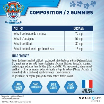 Granions Pat Patrouille Gummies Sommeil - 60 Gummies Abricot