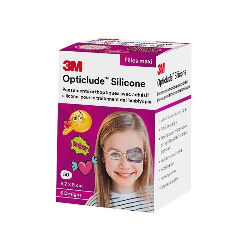 3M Opticlude Silicone Fille Midi 5,3cm x 7cm 50unités