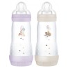 MAM 2 Biberons Easy Start 320 ml 4 Mois Et+ Débit 3 Couleur:Lilas/Sable