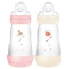 MAM 2 Biberons Easy Start 260 ml 2 Mois Et+ Débit 2 Couleur: Bonbon/Coton